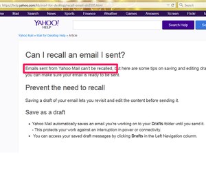 how do you retract an email in yahoo