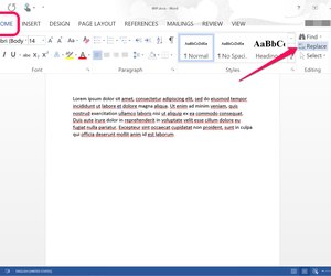 microsoft word find and replace shortcut