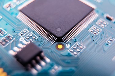Close-Up Of Computer Chip