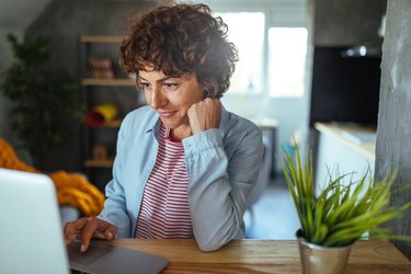 Woman using a computer