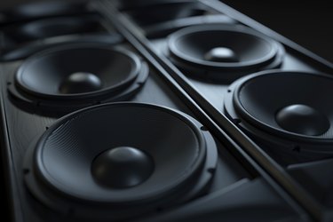 Hi-Fi acoustic sound system closeup.