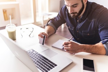 Handsome Man shopping online