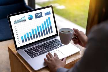 business man work chart schedule or planning financial report data