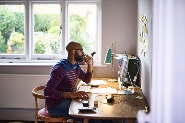 Man working at home