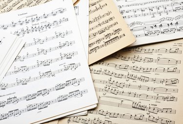 old sheet music background or texture