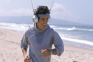 Ben Stiller wearing ridiculous headphones from the movie Starsky and Hutch