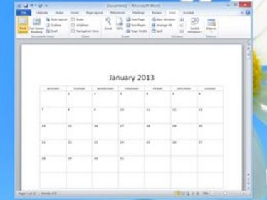 Editable calendar to insert into word