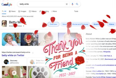 Google Beautifully Honors Betty White on Her 100th Birthday