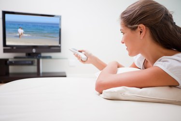 Woman watching television