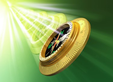 Gold navigation compass (Digitally Generated)