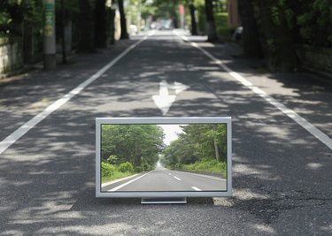 Flat TV placed on street