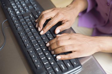 Woman using keyboard