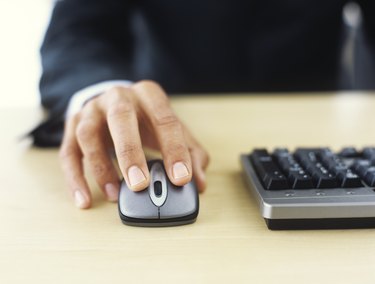 Man using mouse, close up