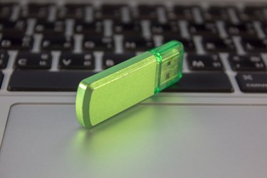 flashdrive on notebook