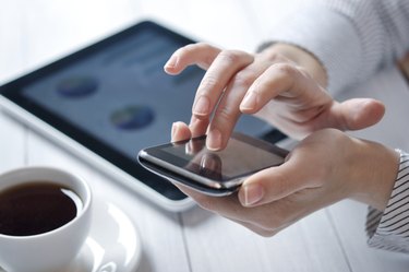 touchphone in female hands