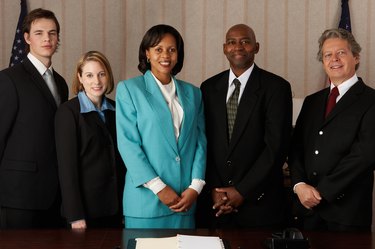 Portrait of business colleagues smiling