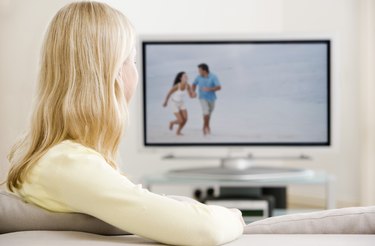 Woman watching television