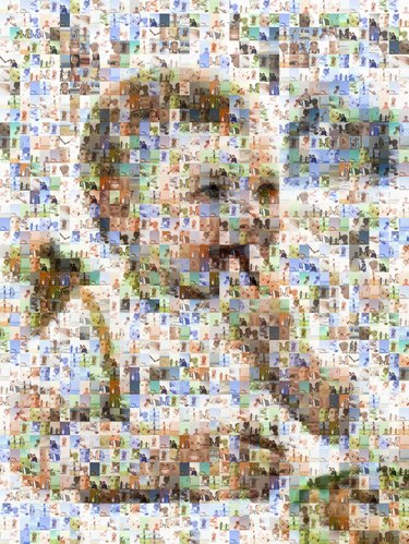 Child portrait made out of family imagery
