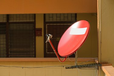 Satellite dishes on a residence