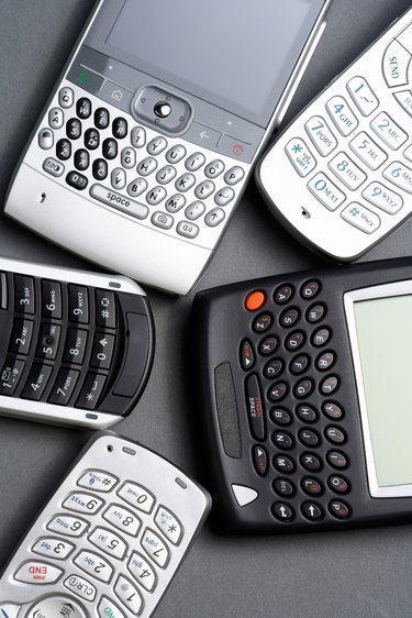 Assorted cell phones and PDAs