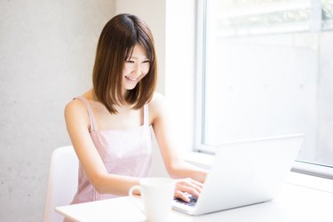 Woman using a laptop