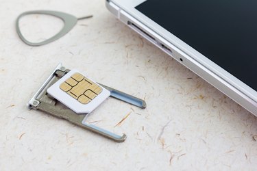 sim card with smartphone