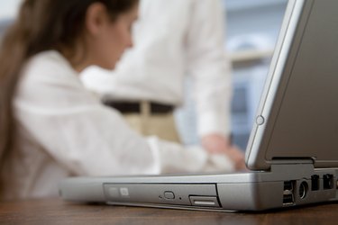 Laptop computer on desk