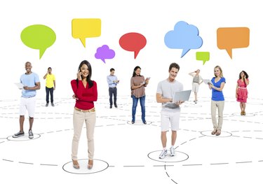 Group of People Communicate with Social Networking