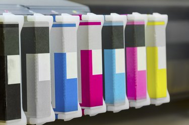 inkjet printer cartridges in a row