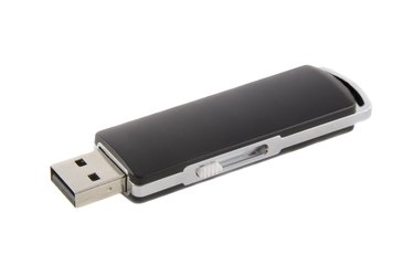Usb flash drive memory isolated over white background.