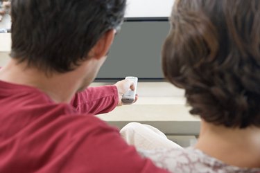 Couple watching television