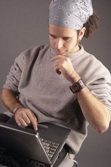 Hippie with laptop