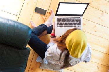 Girl using modern technology