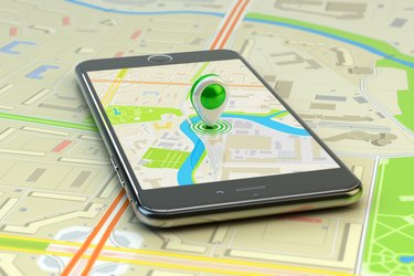 Мобильная gps-навигация, пункт назначения путешествия, концепция местоположения и позиционирования