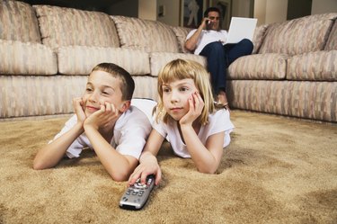 Children watching television