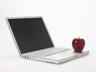 Laptop computer with apple