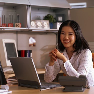 Businesswoman with laptop