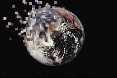 Pixilated image of the earth