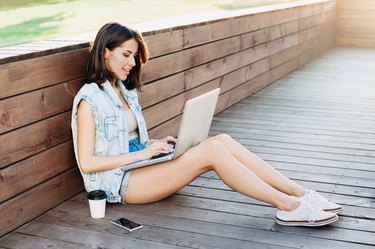 Young woman using a laptop