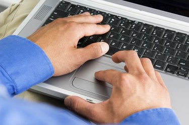 Businessman working on laptop