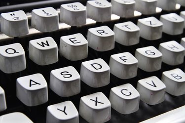 Detail of the keyboard of a typewriter