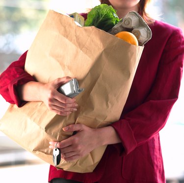 Woman carrying groceries