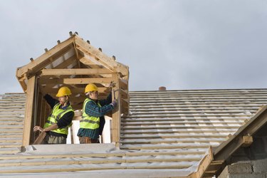 Construction workers in house