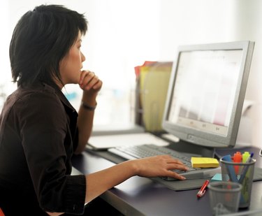 Businesswoman working with computer