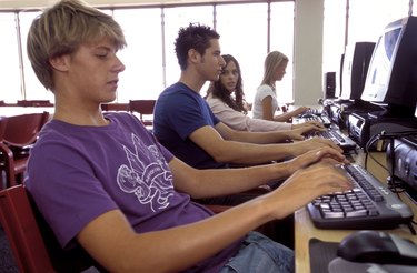 Student working in computer lab