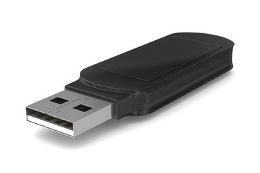 usb flash drive on white background. Isolated 3D image