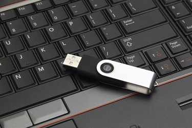 USB thumb drive on a  laptop