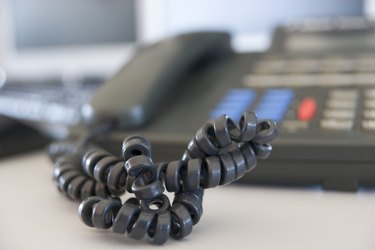 Shot of a telephone cord