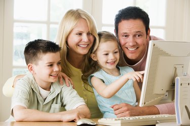 Family using computer