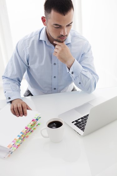 Businessman working at desk